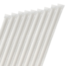Paper Wrapped White Straw 20cm/8" (Box of 250)