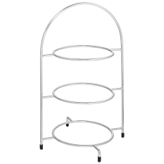 Chrome 3 Tier Plate Stand 42cm/16.5"