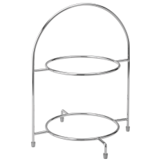 Chrome 2 Tier Cake Plate Stand 32cm/12.5"
