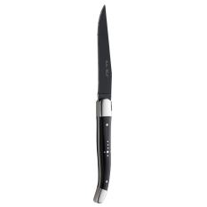 Laguiole Black Handled Steak Knife Black Blade (Pack of 12)
