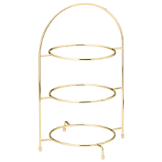 Gold 3 Tier Plate Stand 43cm/17"