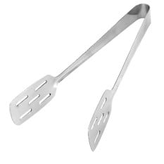 Flat Grip Stainless Steel Cake Tongs 22cm