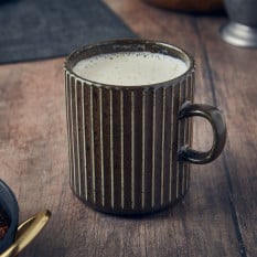 Terra Porcelain Black Fluted Mug 320ml/11.25oz (Pack of 6)