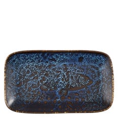 Churchill Inked Fresco Cascade Blue Natural Tray 22 x 13cm (Pack of 6)