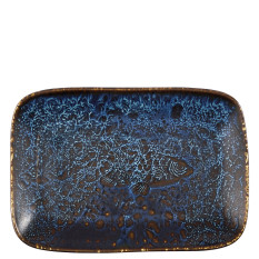 Churchill Inked Fresco Cascade Blue Natural Tray 26 x 18cm (Pack of 6)
