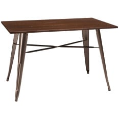 Artisano French Bistro Table Gunmetal Grey/Walnut 1200 x 700mm