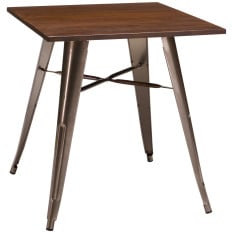 Artisano French Bistro Table Gunmetal Grey/Walnut 700mm