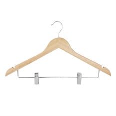 Bolero Wooden Coat Hanger Anti-Slip Natural (Pack of 10)