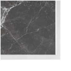 Bolero Dark Granite Effect Glass Table Top White Trim 700mm