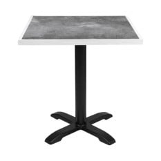 Bolero Dark Stone Effect Outdoor Glass Table Top White 700mm