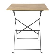 Bolero Perth Pavement Style Square Table Wood Effect