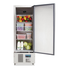 Polar Single Door Slimline Fridge Stainless Steel 440 Litre