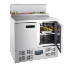 Polar 2 Door Salad/Pizza Prep Fridge 5 x 1/6 GN