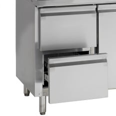 Tefcold Counter Fridge with Splashback 3 Door 417 Litre