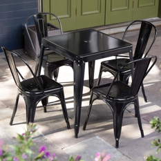 Bolero Bistro Square Steel Table Black 660mm