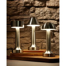 Dome Cordless Table Lamp Steel 22cm