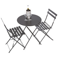 Bolero Perth Black Pavement Style Steel Folding Chairs (Pack of 2)