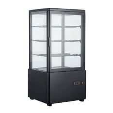Grapuel Four Sided Glass Display Fridge Black 68 Litre