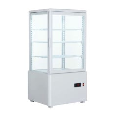 Graupel Four Sided Glass Display Fridge White 68 Litre