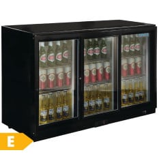 Polar Back Bar Bottle Cooler Beer Fridge Triple Door Sliding 330 Litre
