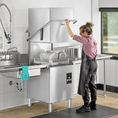 Asber Pass Through Dishwasher 500mm Basket with Break Tank