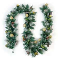 Gold Bauble Pine Garland 2.7m