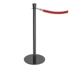 Bolero Flat Base Barrier Posts Black (Pack of 2)