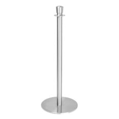 Bolero Flat Base Barrier Posts Brushed Stainless Steel (Pack of 2)