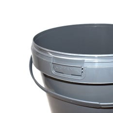 20 Litre Recycled Plastic Grey Bucket & Lid With Handle & Double Lock