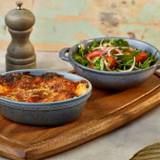 Forge Stoneware Graphite Oval Pie Dish 16cm/6.25" (Pack of 6)