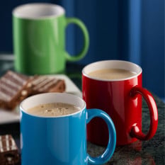 Pure White Straight-Sided Green Mug 340ml/12oz (Pack of 12)