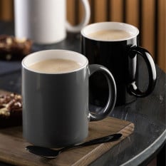 Pure White Straight-Sided Grey Mug 340ml/12oz (Pack of 12)
