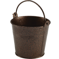 Galvanised Steel Hammered Serving Bucket 10cm Copper (Pack of 12)