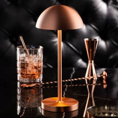 Tonga LED Cordless Table Lamp Brushed Copper 26cm
