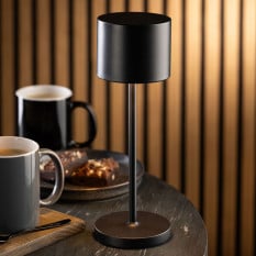 Tahiti LED Cordless Table Lamp Black 26cm