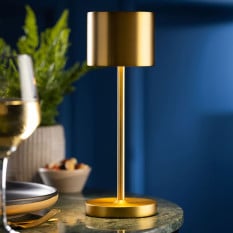 Tahiti LED Cordless Table Lamp Brushed Gold 26cm