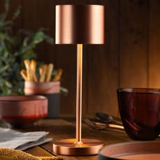 Tahiti LED Cordless Table Lamp Brushed Copper 26cm