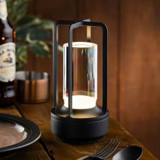 Cuba LED Cordless Table Lamp Black 17.5cm