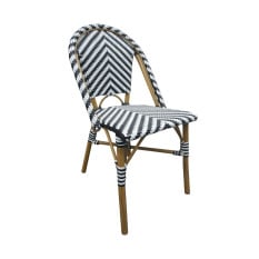 Bolero Parisian Style Rattan Side Chair Black (Pack of 2)