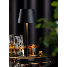 Bermuda Micro LED Cordless Table Lamp Black 21cm