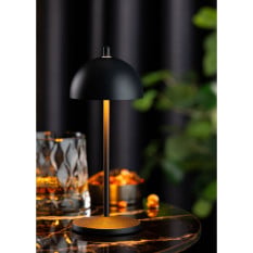 Antigua Micro LED Cordless Table Lamp Black 20cm