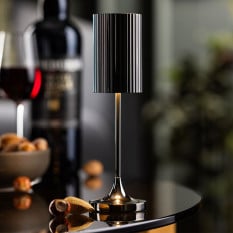 Cayman Micro LED Cordless Table Lamp Gunmetal 20cm