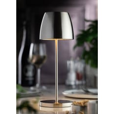 Montserrat LED Cordless Table Lamp Brushed Silver 30cm
