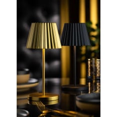 Dominica LED Cordless Table Lamp Brushed Gold 26cm