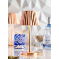 Dominica LED Cordless Table Lamp Brushed Copper 26cm