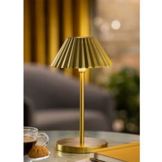 Aruba LED Cordless Table Lamp Brushed Gold 23cm
