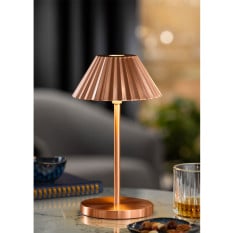 Aruba LED Cordless Table Lamp Brushed Copper 23cm
