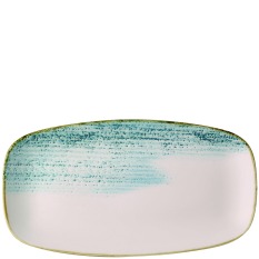 Churchill Homespun Accents Aquamarine Chefs Oblong Plate 18.9 x 35.5cm/7.38 x 13.88" (Pack of 6)