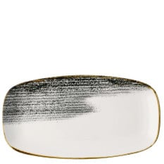Churchill Studio Prints Homespun Accents Black Oblong Plate 29.8x15.3cm/11.75x6" (Pack of 12)