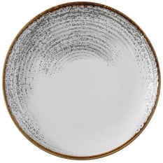 Churchill Studio Prints Homespun Accents Jasper Grey Evolve Coupe Plate 26cm/10.25" (Pack of 12)
